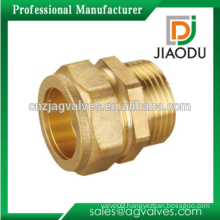 Male Thread Straight Nipple Hexagon Nut Brass Compression Fitting Connector